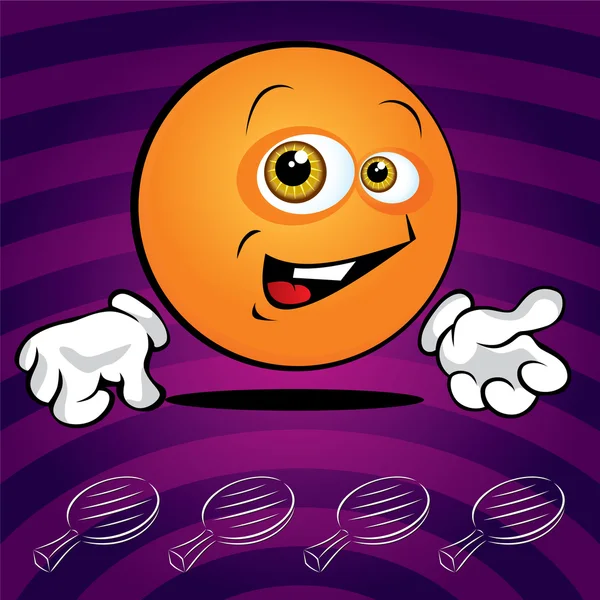 Engraçado sorrindo ping pong bola —  Vetores de Stock