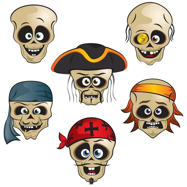 Pirates schedels — Stockvector