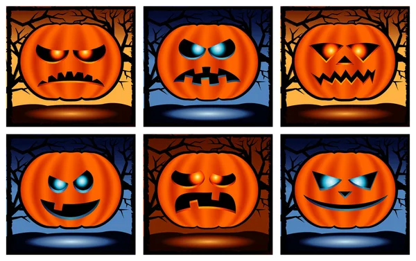 Halloween pompoen pictogrammenset — Stockfoto