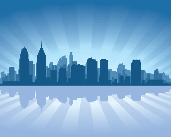 Philadelphie skyline avec réflexion dans l'eau — Image vectorielle