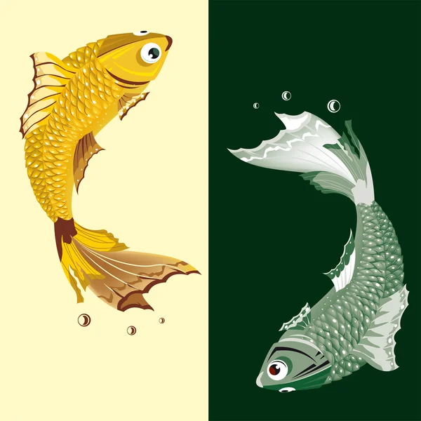 Двох прісноводних риб — стоковий вектор