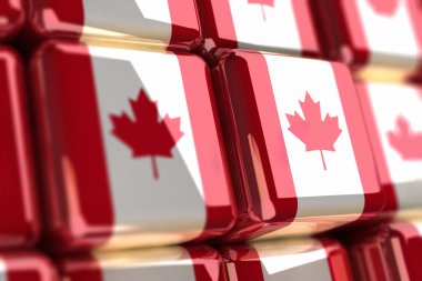 Canada flag cube clipart