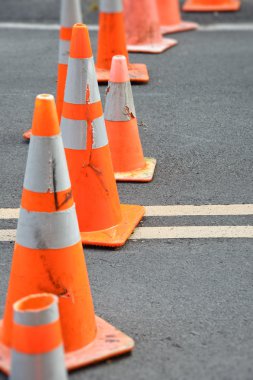 Traffic cones blocking street clipart