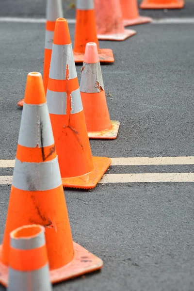 Traffic cones blocking street — Stock Photo, Image