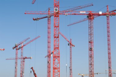 Construction Site with cranes clipart