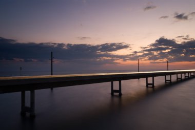 Seven mile Bridge at night clipart