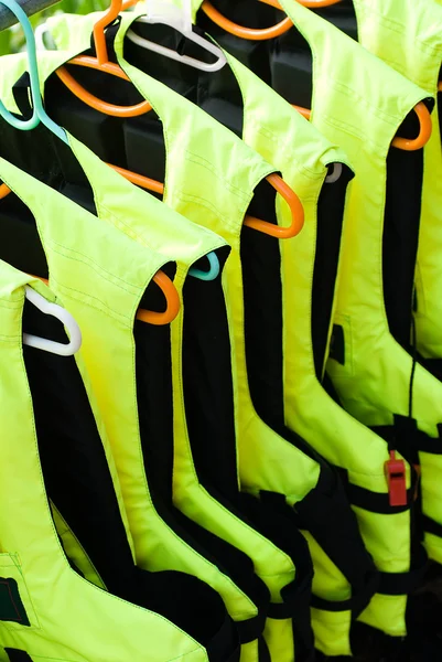 stock image Life Jackets in a row