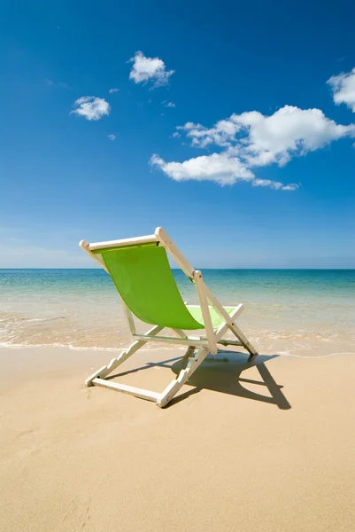 stock image Green deck chair