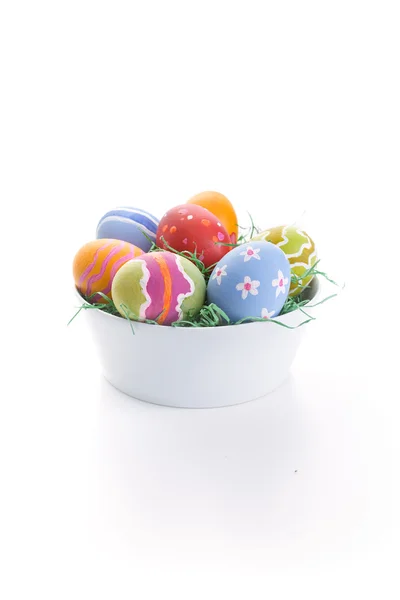 Stock image Easter eggs in white bowl