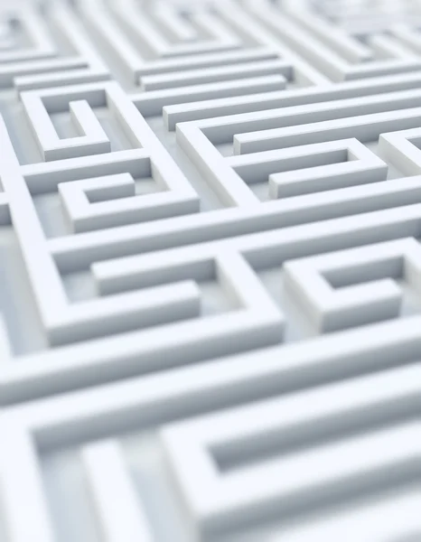 Fehér labirintus - szelektív összpontosít백색 미로-선택적 초점 스톡 사진