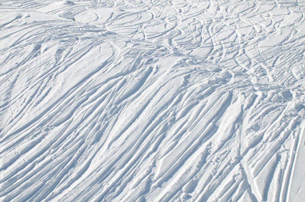 Ski tracks in snow
