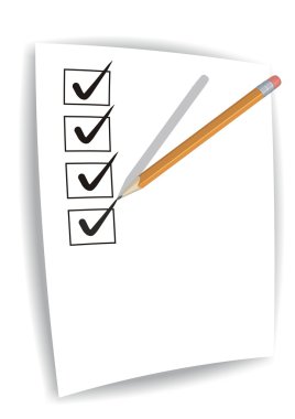 Note with completed checklist clipart