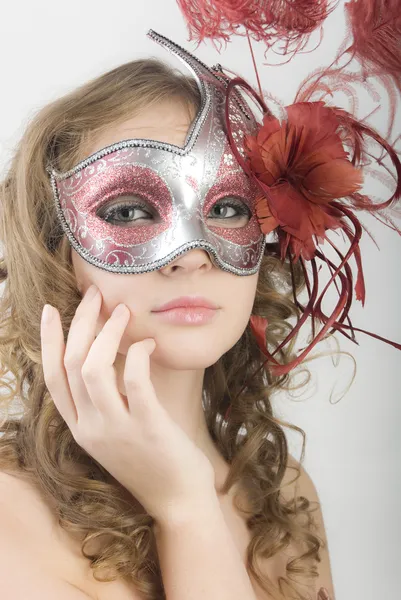 Retrato de mujeres en máscara de carnaval —  Fotos de Stock
