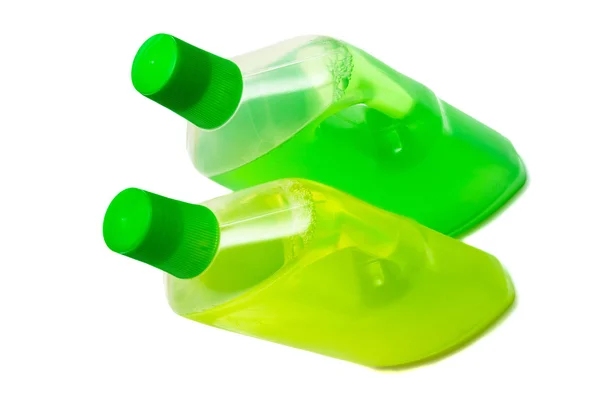Två flaskor med rengöringsmedel — Stockfoto