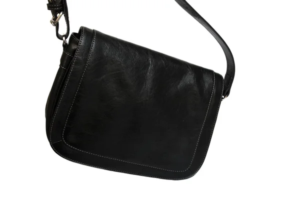 Schwarze Lederhandtasche — Stockfoto