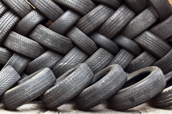 Stacking of used tires — Stock Photo, Image