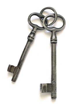 Old keys on an old key ring clipart