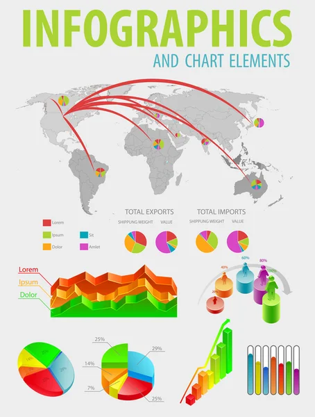 Infographic en grafieken elementen. — Stockvector