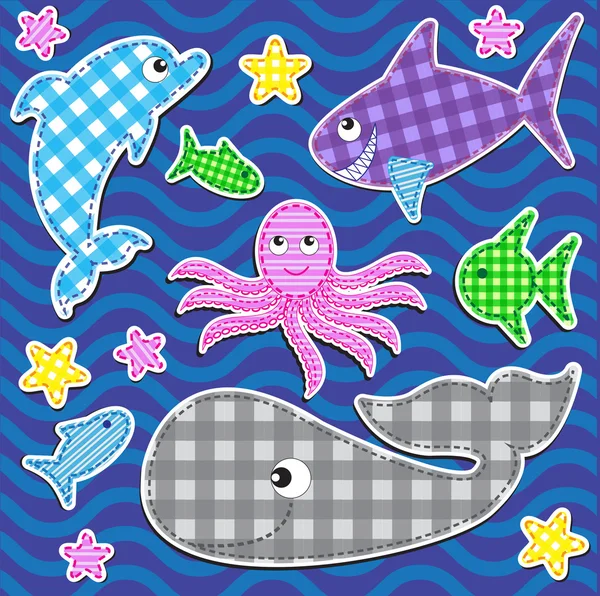 Mořská zvířata — Stockový vektor