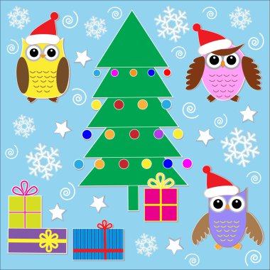 Christmas stickers clipart