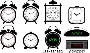 Alarm clocks collection clipart