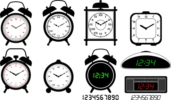 Coleção de relógios de alarme —  Vetores de Stock