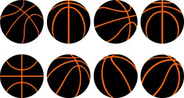 Basketball ball-8 different views clipart