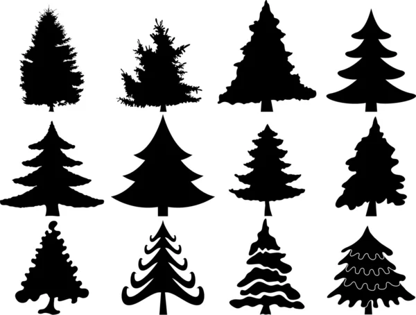 Christmas tree collection — Stock Vector