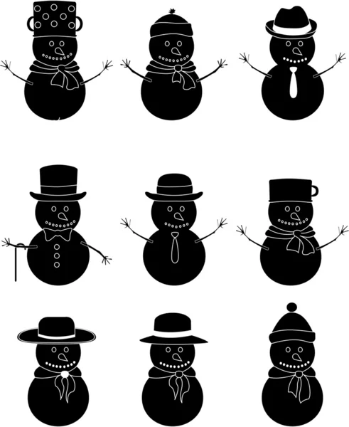 Coleção de boneco de neve —  Vetores de Stock