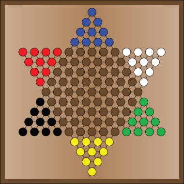 Chinese checkers game board clipart