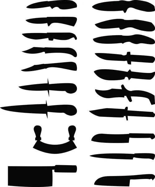 Collection of vector knifes — Stock Vector