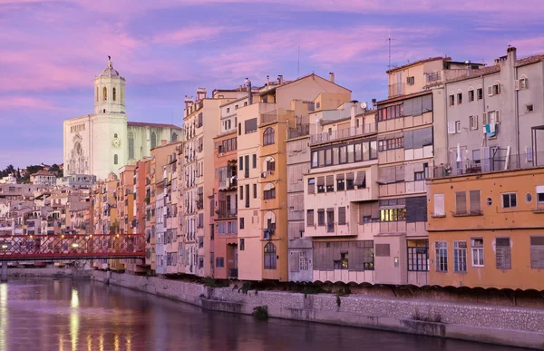 Tramonto a Girona — Foto Stock