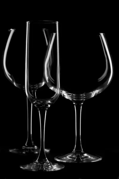 Three black glasses — Stock Photo, Image