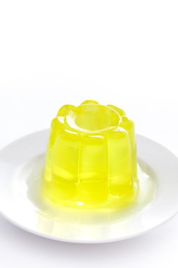 Lemon gelatin on a dish clipart