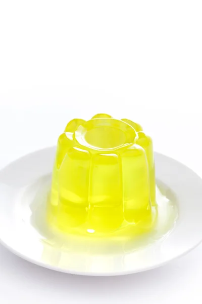Lemon gelatin on a dish — Stock Photo, Image
