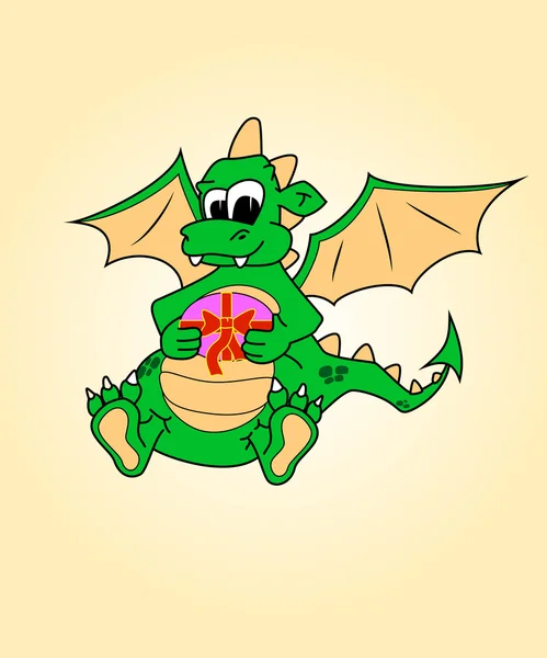 stock vector Dragon with a gift