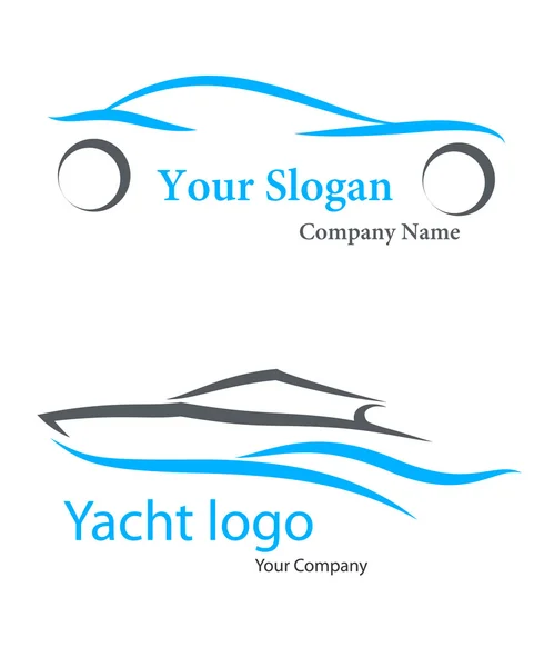 Logo, auta, jachty, společnost, vektor, ilustrace — Stockový vektor
