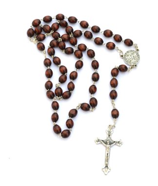 Rosary on white background clipart