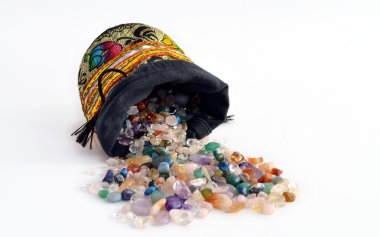 Semiprecious gems out of a sacket clipart