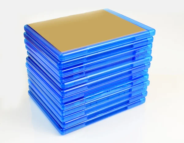 Blu ray boxar stack — Stockfoto