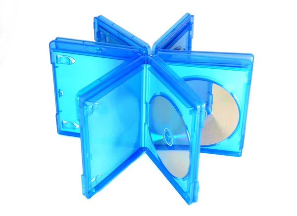 Blu Ray disc cases open — Stock Photo, Image