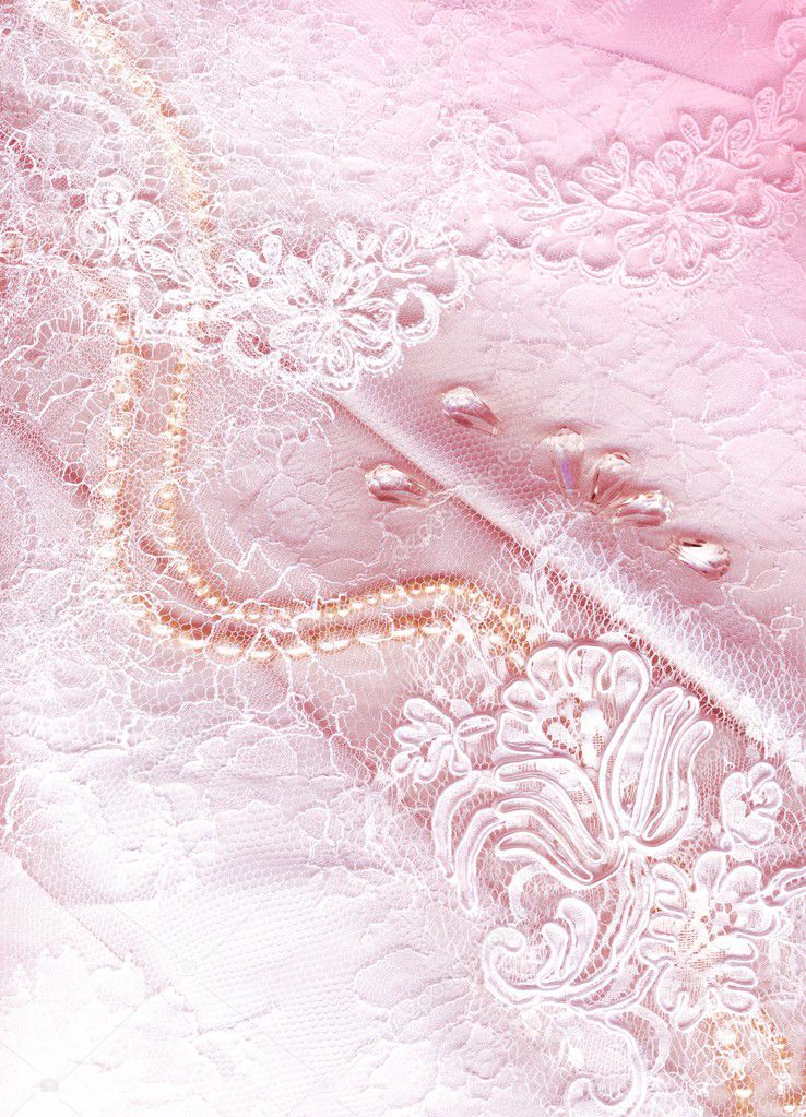 Lace Pearls And Chiffon Vintage Background Stock Photo Lace Pearls And Chiffon Vintage Background Stock Photo