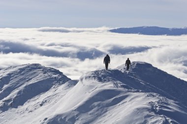 Mountain top in winter clipart