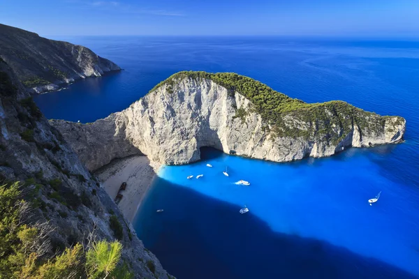 Navagio strand in zakynthos, Griekenland — Stockfoto