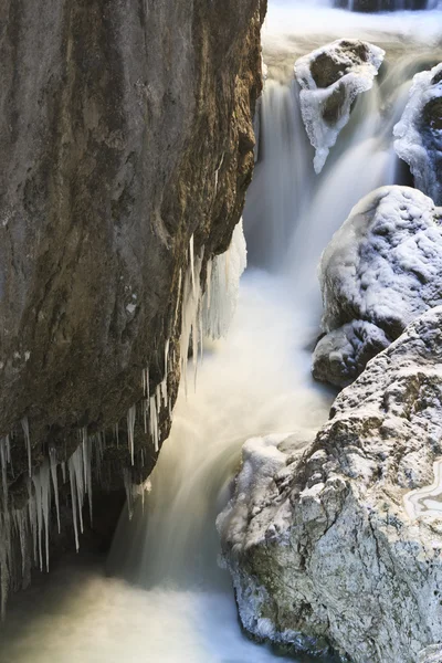 Small waterfall in winter — Stock Photo, Image