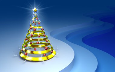 A christmas tree concept. Greeting new year card. clipart