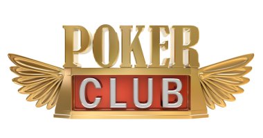 Poker Kulübü - altın amblem ob beyaz izole.