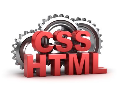 Html, css coding concept on white clipart