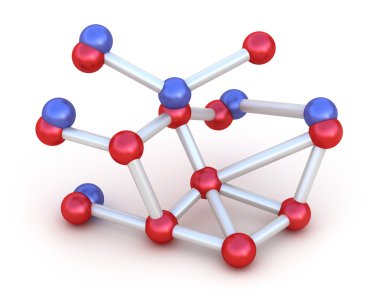 Moleküler yapıda üzerinde beyaz izole