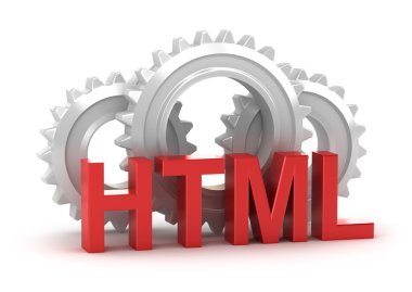 Html coding concept on white clipart